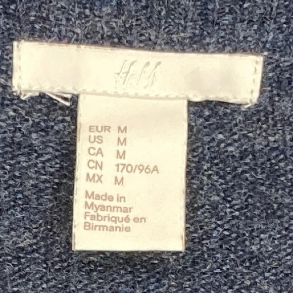 H&M Long Open-Front Navy/Gray Size M Cardigan - Picture 3 of 7